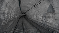 Point cloud created from mobile laser scanning (MLS), tunnel Resnik